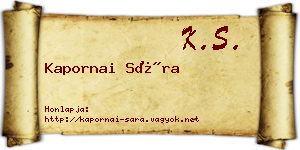 Kapornai Sára névjegykártya