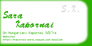 sara kapornai business card